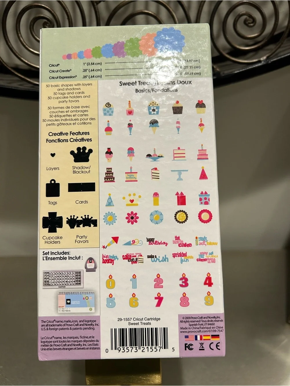 Cricut Sweet Treats Shapes Cartridge - Pink, Blue, Yellow, Brown